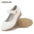 Cales en cuir blanc chaussures en caoutchouc pour femme